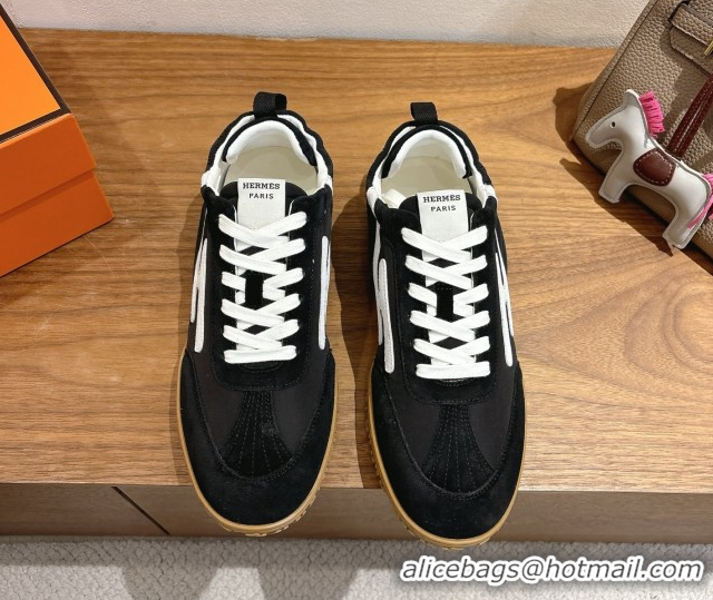 Design Hermes Jet Sneakers in Fabric and Suede Black/White 1222023 2026