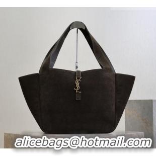 Trendy Design Saint Laurent Bea Tote Bag in Suede 763435 Green 2026