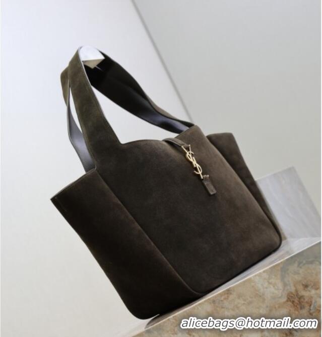 Trendy Design Saint Laurent Bea Tote Bag in Suede 763435 Green 2026