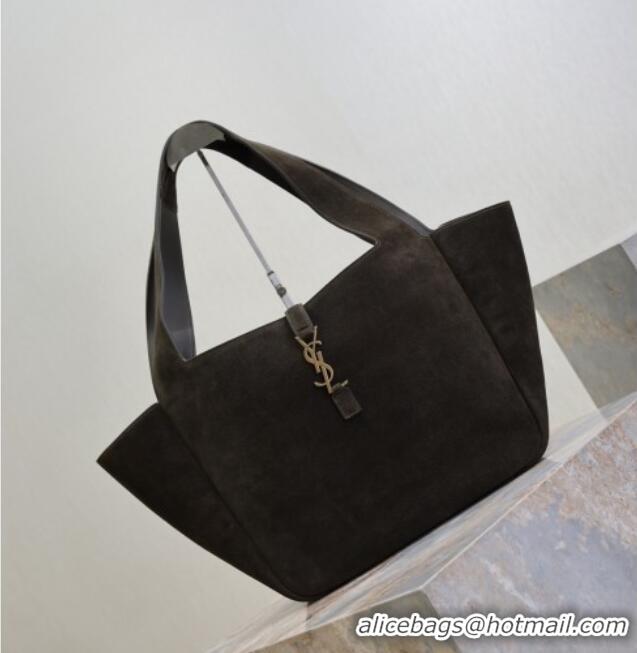 Trendy Design Saint Laurent Bea Tote Bag in Suede 763435 Green 2026