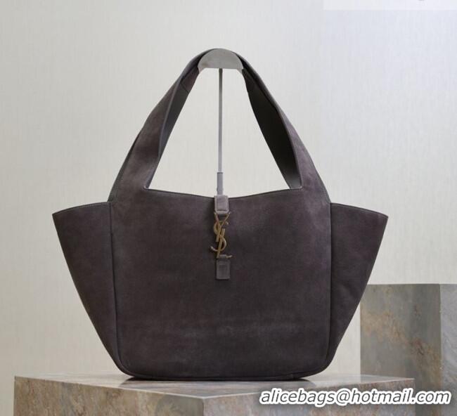 Good Taste Saint Laurent Bea Tote Bag in Suede 763435 Grey 2026