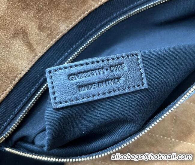 New Design Saint Laurent Icare Medium Shopping Bag in Quilted Suede 858191 Brown 2026