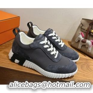 Reasonable Price Hermes Bouncing Sneakers in Fabric and Suede Dark Grey 1222026 2026