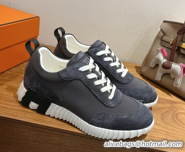 Reasonable Price Hermes Bouncing Sneakers in Fabric and Suede Dark Grey 1222026 2026