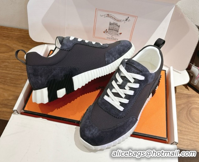 Reasonable Price Hermes Bouncing Sneakers in Fabric and Suede Dark Grey 1222026 2026