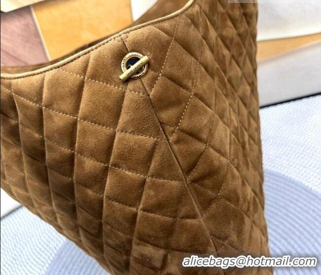 Best Quality Saint Laurent Icare Maxi Shopping Bag in Quilted Suede 698651 Brown 2026