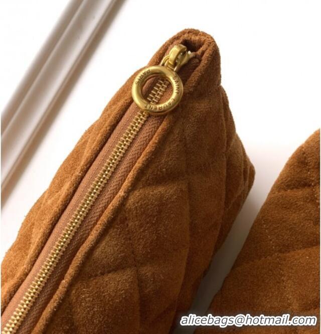 Well Crafted Saint Laurent Icare Maxi Shopping Bag in Quilted Suede 698651 Caramel 2026