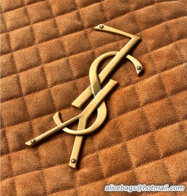 Well Crafted Saint Laurent Icare Maxi Shopping Bag in Quilted Suede 698651 Caramel 2026