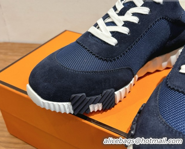 Low Cost Hermes Bouncing Sneakers in Fabric and Suede Deep Blue 1222028 2026