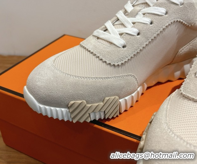 Design Cheap Hermes Bouncing Sneakers in Fabric and Suede Beige Grey 1222030 2026
