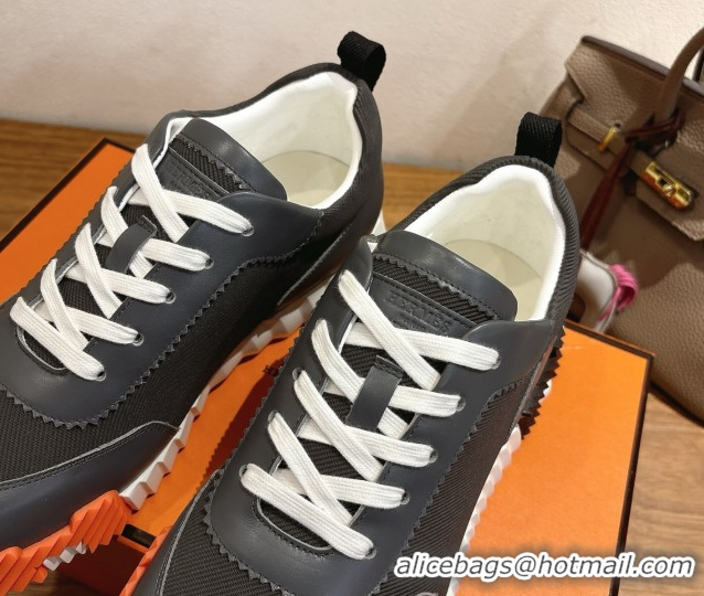 Top Quality Hermes Bouncing Sneakers in Fabric and Leather Dark Grey 1222037 2026