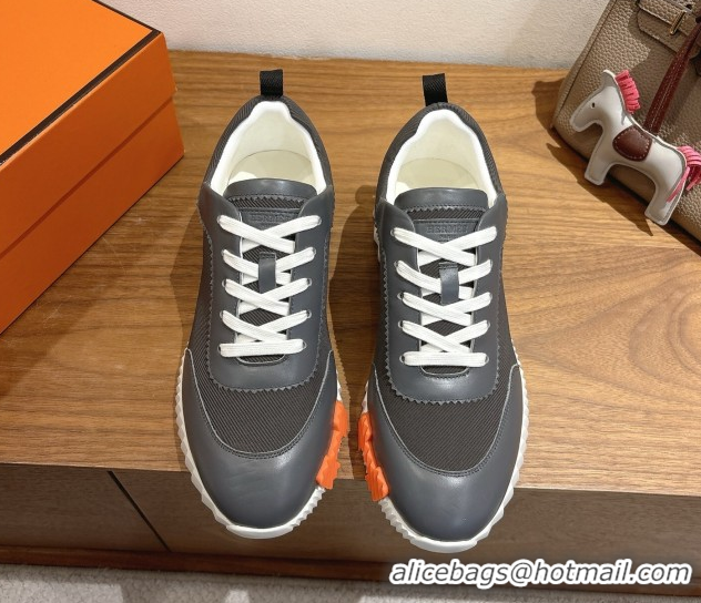 Top Quality Hermes Bouncing Sneakers in Fabric and Leather Dark Grey 1222037 2026