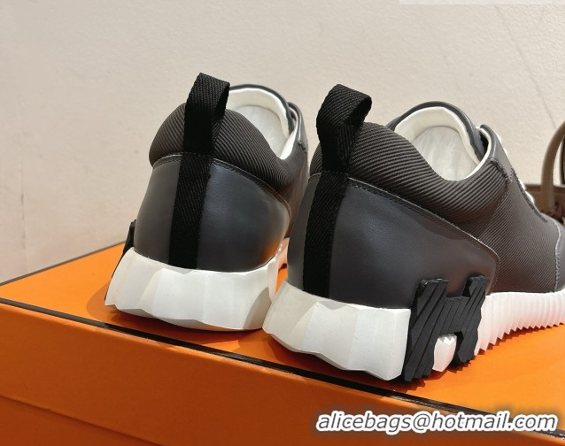 Top Quality Hermes Bouncing Sneakers in Fabric and Leather Dark Grey 1222037 2026