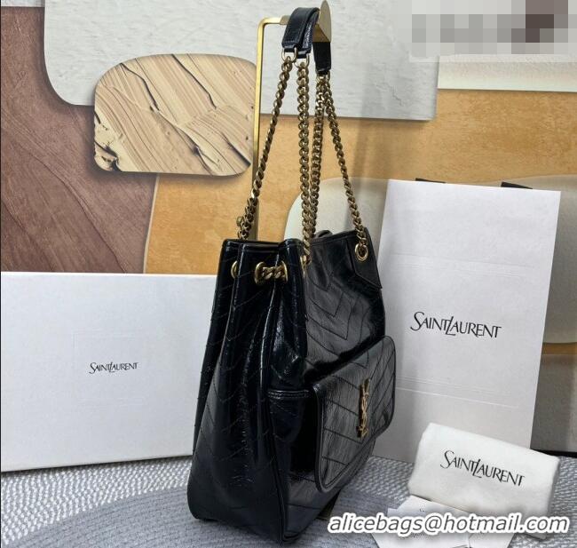 Buy Discount Saint Laurent Niki Small Shopping Bag in Shiny Vintage Leather 862295 Black 2026