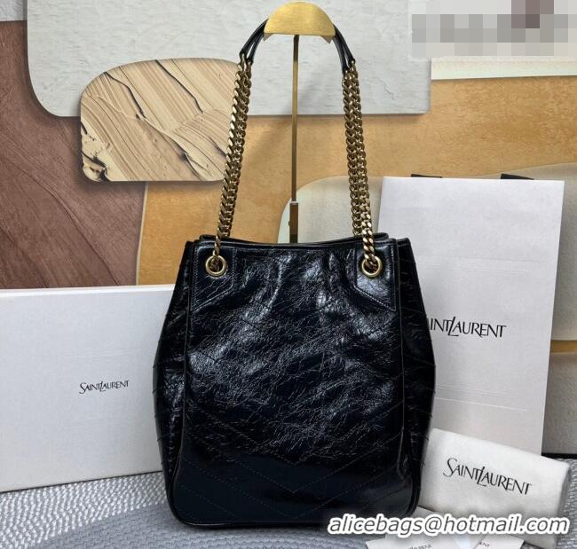 Buy Discount Saint Laurent Niki Small Shopping Bag in Shiny Vintage Leather 862295 Black 2026