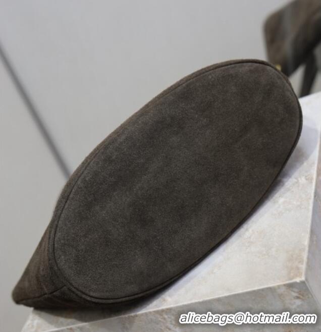 Buy Discount Saint Laurent Niki Supple Bucket Bag in Suede 8443461 Green 2025