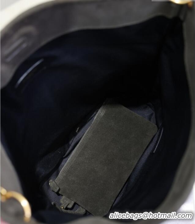 Buy Discount Saint Laurent Niki Supple Bucket Bag in Suede 8443461 Green 2025