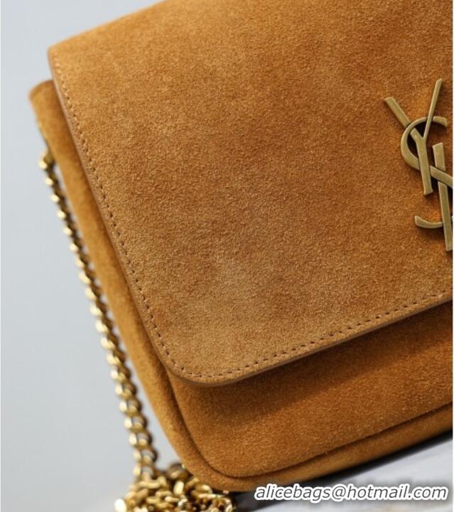 Good Quality Saint Laurent Kate Chain Bag in Suede 544116 Clay Yellow 2026