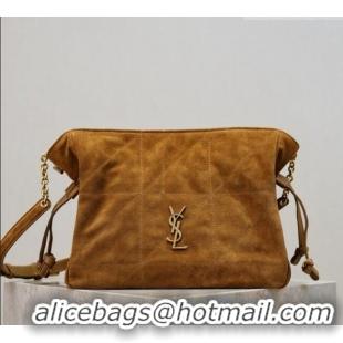 Best Price Saint Laurent Jamie Shoulder Pouch Bag in Suede 862712 Caramel 2026