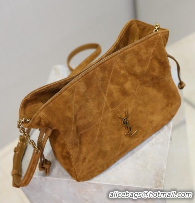 Best Price Saint Laurent Jamie Shoulder Pouch Bag in Suede 862712 Caramel 2026