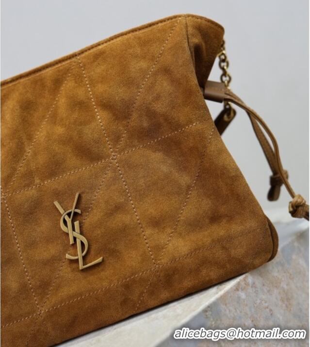 Best Price Saint Laurent Jamie Shoulder Pouch Bag in Suede 862712 Caramel 2026