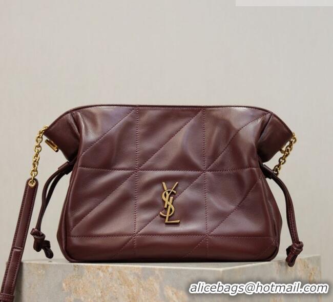 Top Grade Saint Laurent Jamie Shoulder Pouch Bag in Lambskin Leather 862712 Burgundy 2026