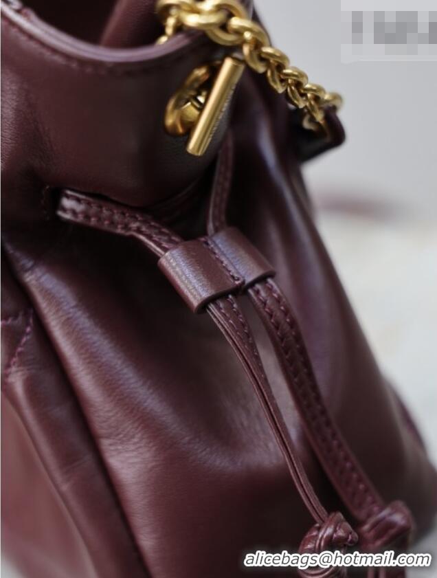 Top Grade Saint Laurent Jamie Shoulder Pouch Bag in Lambskin Leather 862712 Burgundy 2026