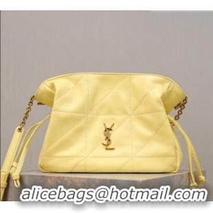 Luxury Discount Saint Laurent Jamie Shoulder Pouch Bag in Lambskin Leather 862712 Lemon Yellow 2026