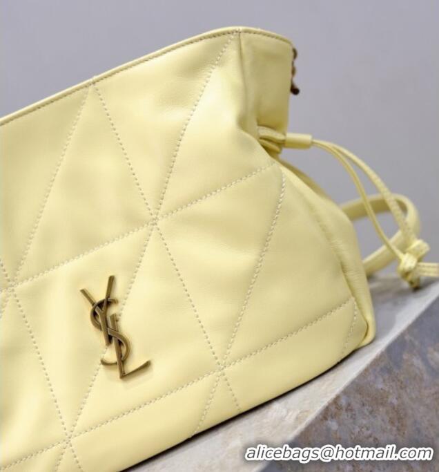 Luxury Discount Saint Laurent Jamie Shoulder Pouch Bag in Lambskin Leather 862712 Lemon Yellow 2026