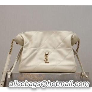 Best Quality Saint Laurent Jamie Shoulder Pouch Bag in Lambskin Leather 862712 White 2026