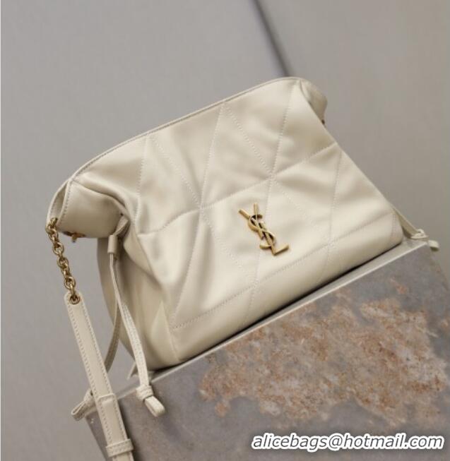 Best Quality Saint Laurent Jamie Shoulder Pouch Bag in Lambskin Leather 862712 White 2026