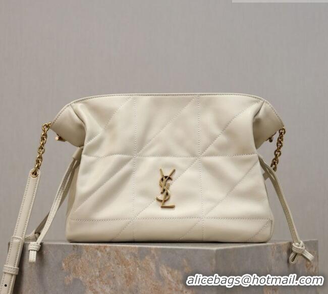 Best Quality Saint Laurent Jamie Shoulder Pouch Bag in Lambskin Leather 862712 White 2026