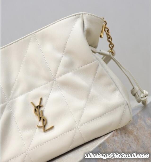 Best Quality Saint Laurent Jamie Shoulder Pouch Bag in Lambskin Leather 862712 White 2026