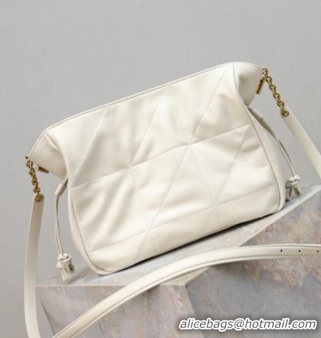 Best Quality Saint Laurent Jamie Shoulder Pouch Bag in Lambskin Leather 862712 White 2026