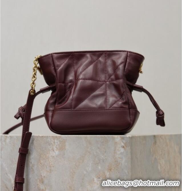 Good Taste Saint Laurent Jamie Mini Shoulder Pouch Bag in Lambskin Leather 859174 Burgundy 2026