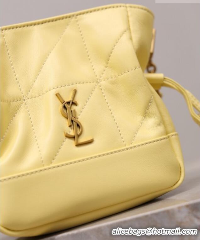 Luxury Discount Saint Laurent Jamie Mini Shoulder Pouch Bag in Lambskin Leather 859174 Lemon Yellow 2026