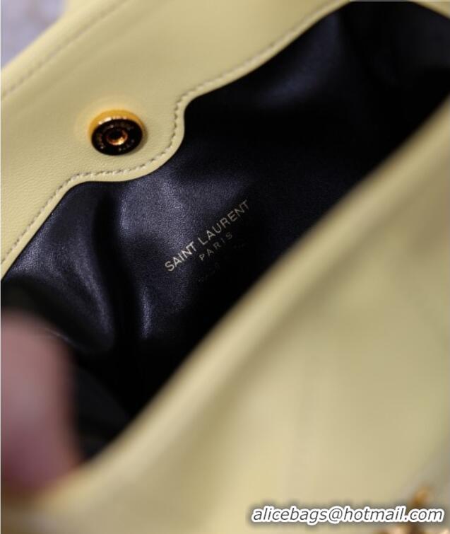 Luxury Discount Saint Laurent Jamie Mini Shoulder Pouch Bag in Lambskin Leather 859174 Lemon Yellow 2026