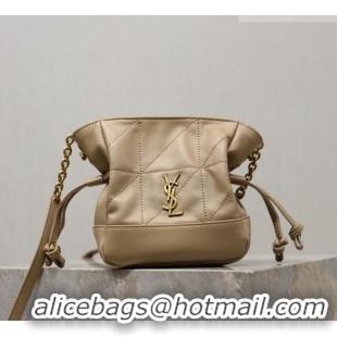 Luxury Cheap Saint Laurent Jamie Mini Shoulder Pouch Bag in Lambskin Leather 859174 Apricot 2026