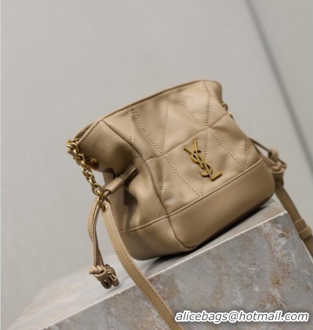 Luxury Cheap Saint Laurent Jamie Mini Shoulder Pouch Bag in Lambskin Leather 859174 Apricot 2026