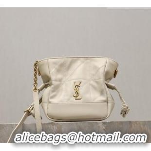 Top Quality Saint Laurent Jamie Mini Shoulder Pouch Bag in Lambskin Leather 859174 White 2026