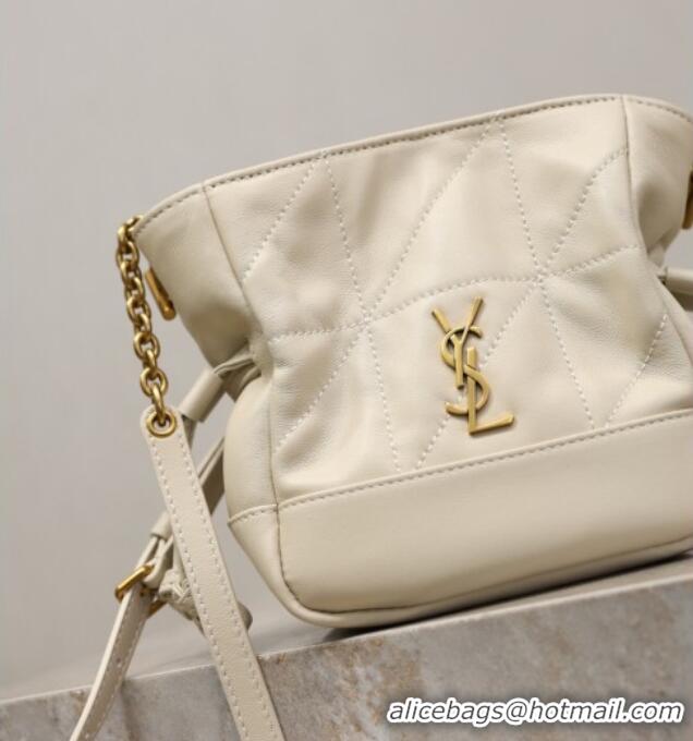 Top Quality Saint Laurent Jamie Mini Shoulder Pouch Bag in Lambskin Leather 859174 White 2026