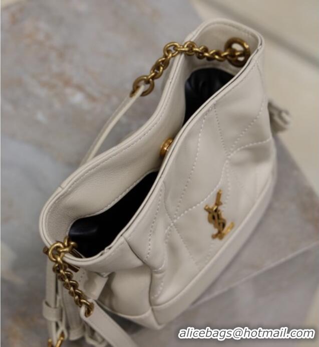 Top Quality Saint Laurent Jamie Mini Shoulder Pouch Bag in Lambskin Leather 859174 White 2026