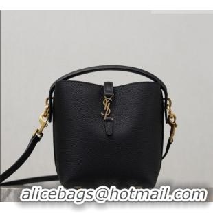 Best Quality Saint Laurent LE 37 Mini Bucket Bag in Grained leather 765870 Black 2026