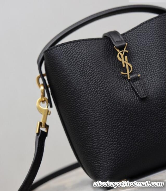 Best Quality Saint Laurent LE 37 Mini Bucket Bag in Grained leather 765870 Black 2026