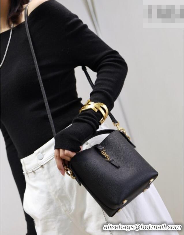 Best Quality Saint Laurent LE 37 Mini Bucket Bag in Grained leather 765870 Black 2026