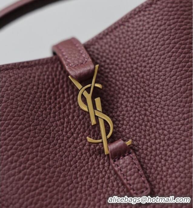 Best Price Saint Laurent LE 37 Mini Bucket Bag in Grained leather 765870 Burgundy 2026