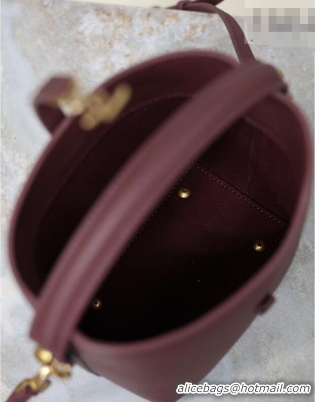 Best Price Saint Laurent LE 37 Mini Bucket Bag in Grained leather 765870 Burgundy 2026