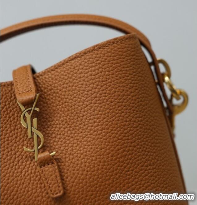 Promotional Saint Laurent LE 37 Mini Bucket Bag in Grained leather 765870 Clay Yellow 2026