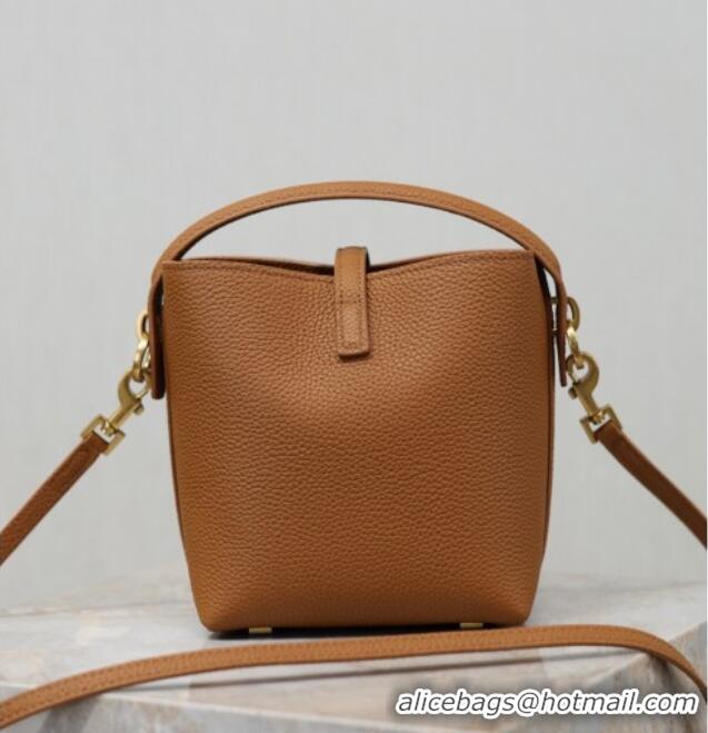 Promotional Saint Laurent LE 37 Mini Bucket Bag in Grained leather 765870 Clay Yellow 2026