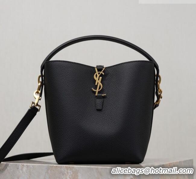 Top Grade Saint Laurent LE 37 Small Bucket Bag in Grained leather 749036 Black 2026